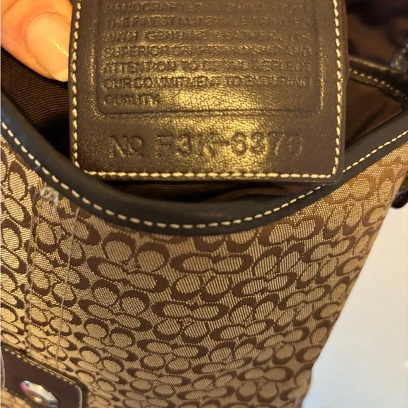 Coach VINTAGE F3K-6376 SoHo Mini Signature C Flap Crossbody Tan/Brown Bag EUC - Picture 5 of 16